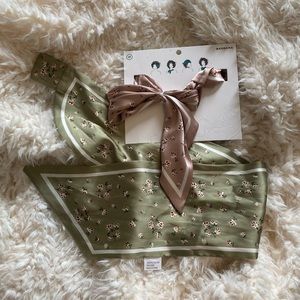 Set of floral satin scarves/bandanas